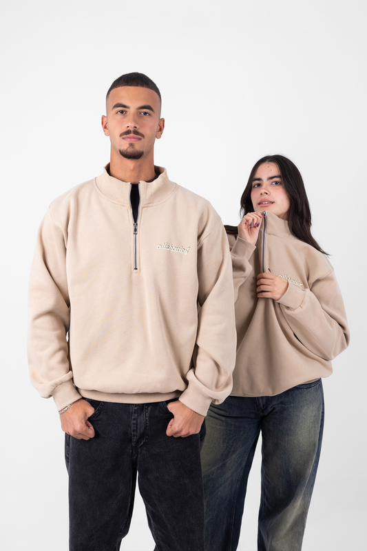 Beaver Beige Quarter Zip