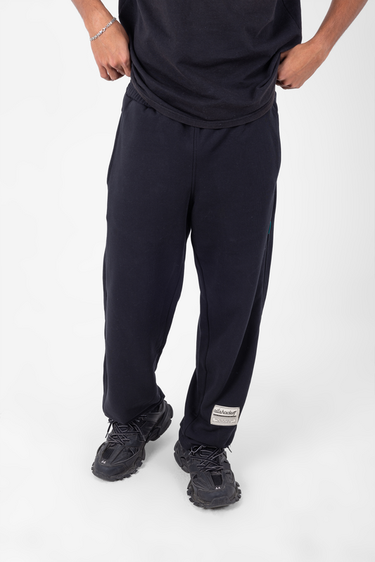 Black Relaxed Straight Leg Sweatpants