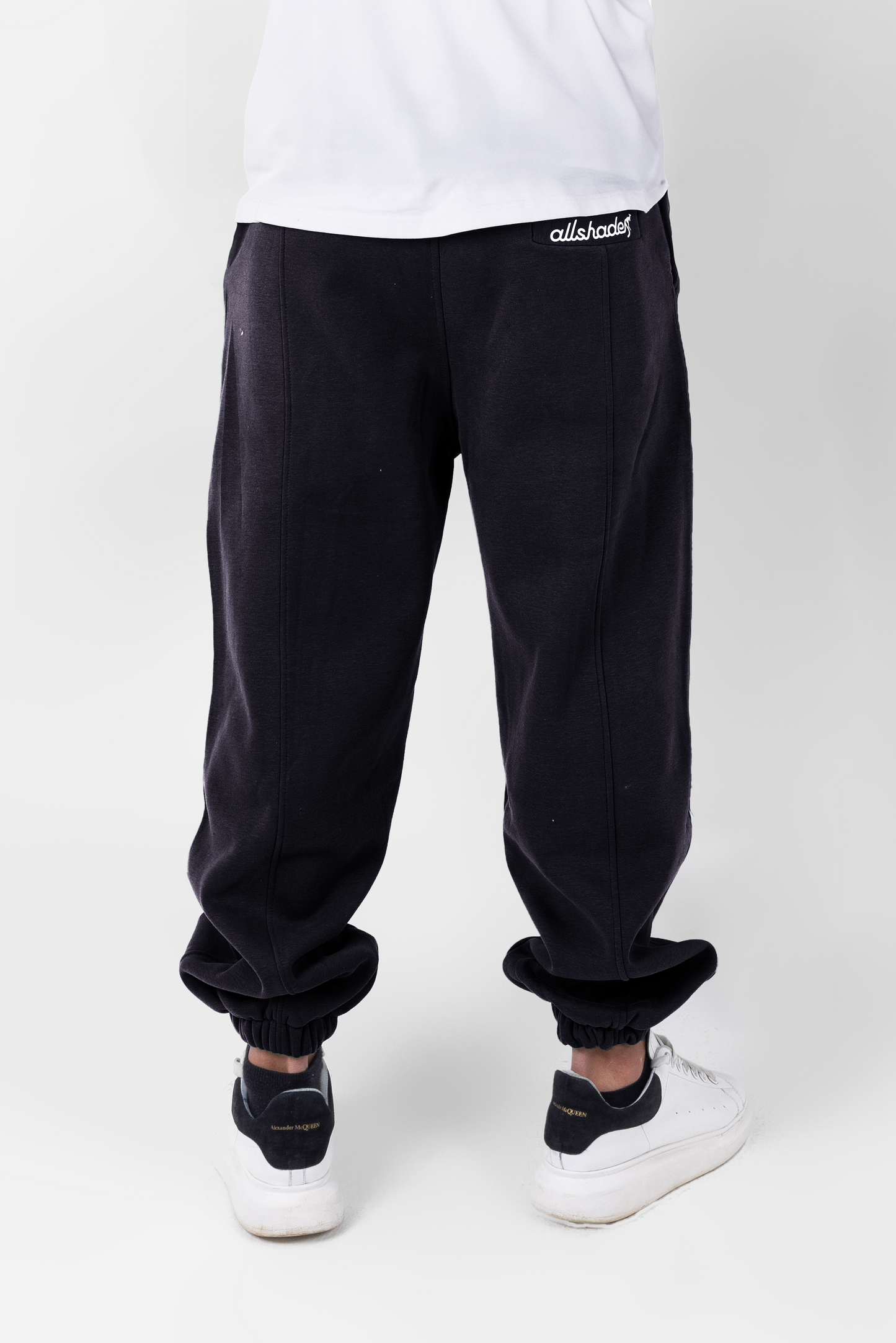 Black Elastic Cuffed Sweatpants