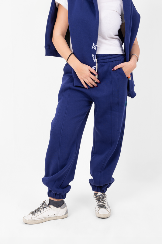 Space Cadet Blue Elastic Cuffed Sweatpants