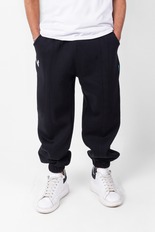 Black Elastic Cuffed Sweatpants